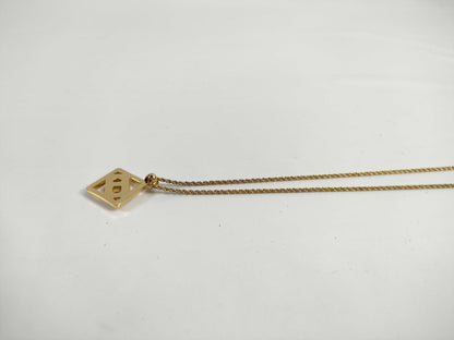 Dior logo necklace with stone and gold accents