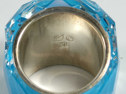 SWAROVSKI Wide Blue Cut Crystal Ring