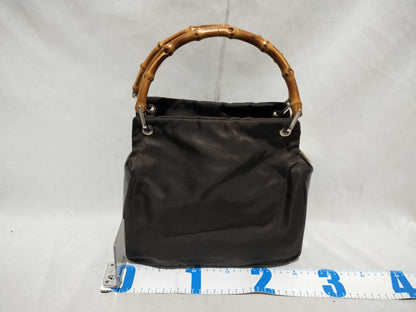 GUCCI Bamboo Nylon Tote Handbag