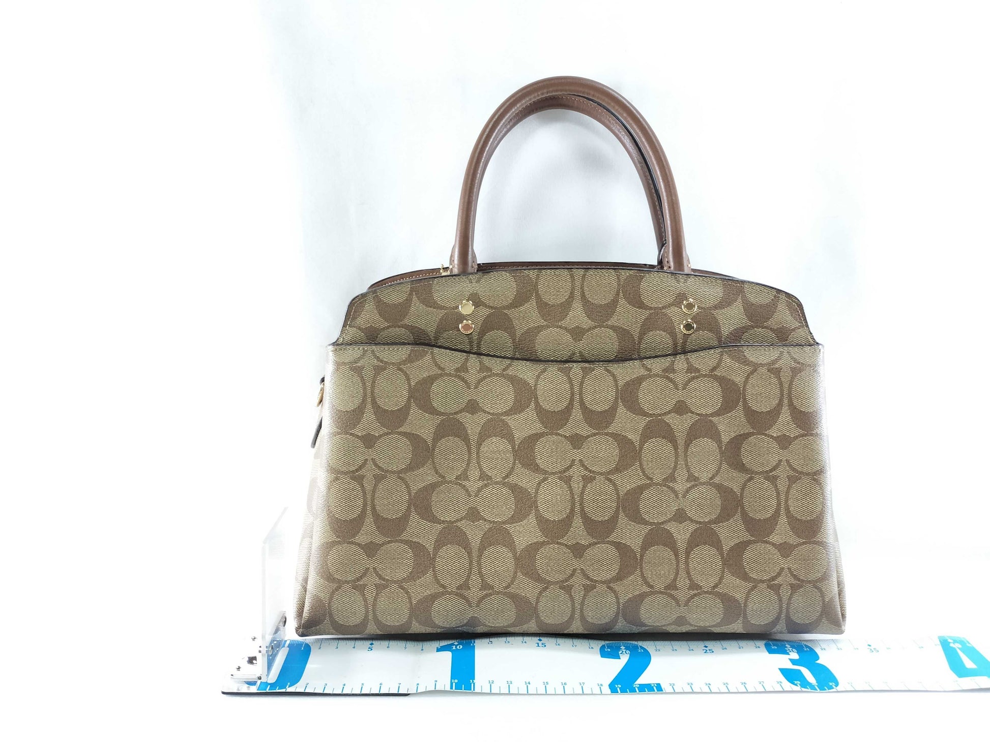 COACH Signature 2-way Hand/Shoulder PVC Brown Handbag