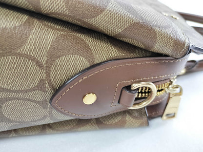 COACH Signature 2-way Hand/Shoulder PVC Brown Handbag