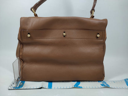 Yves Saint Laurent Muse Toe M Cotton Cognac Handbag