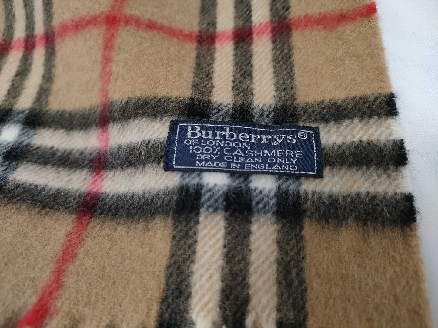 BURBERRY Check Scarf 100% Cashmere Scarf