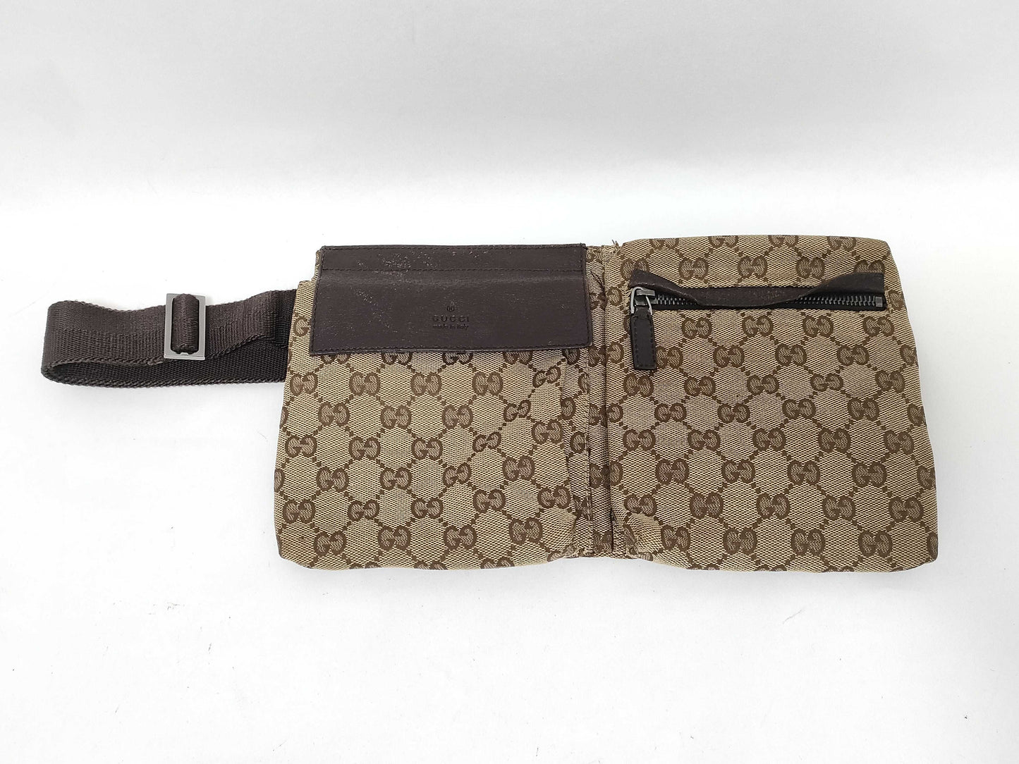 GUCCI GG Canvas Waist Bag Beige