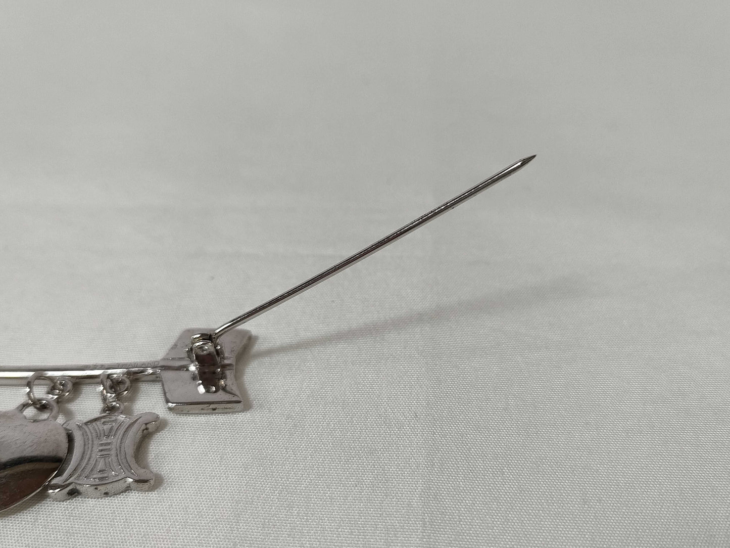 CELINE Macadam Arrow Heart Brooch, SV925, 10.9g