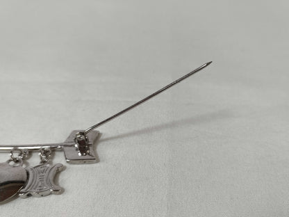 CELINE Macadam Arrow Heart Brooch, SV925, 10.9g