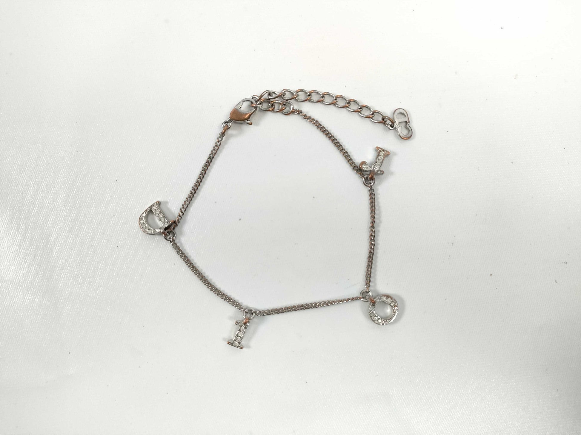 Dior Rhinestone Logo Garland Swing Bracelet/Bangle