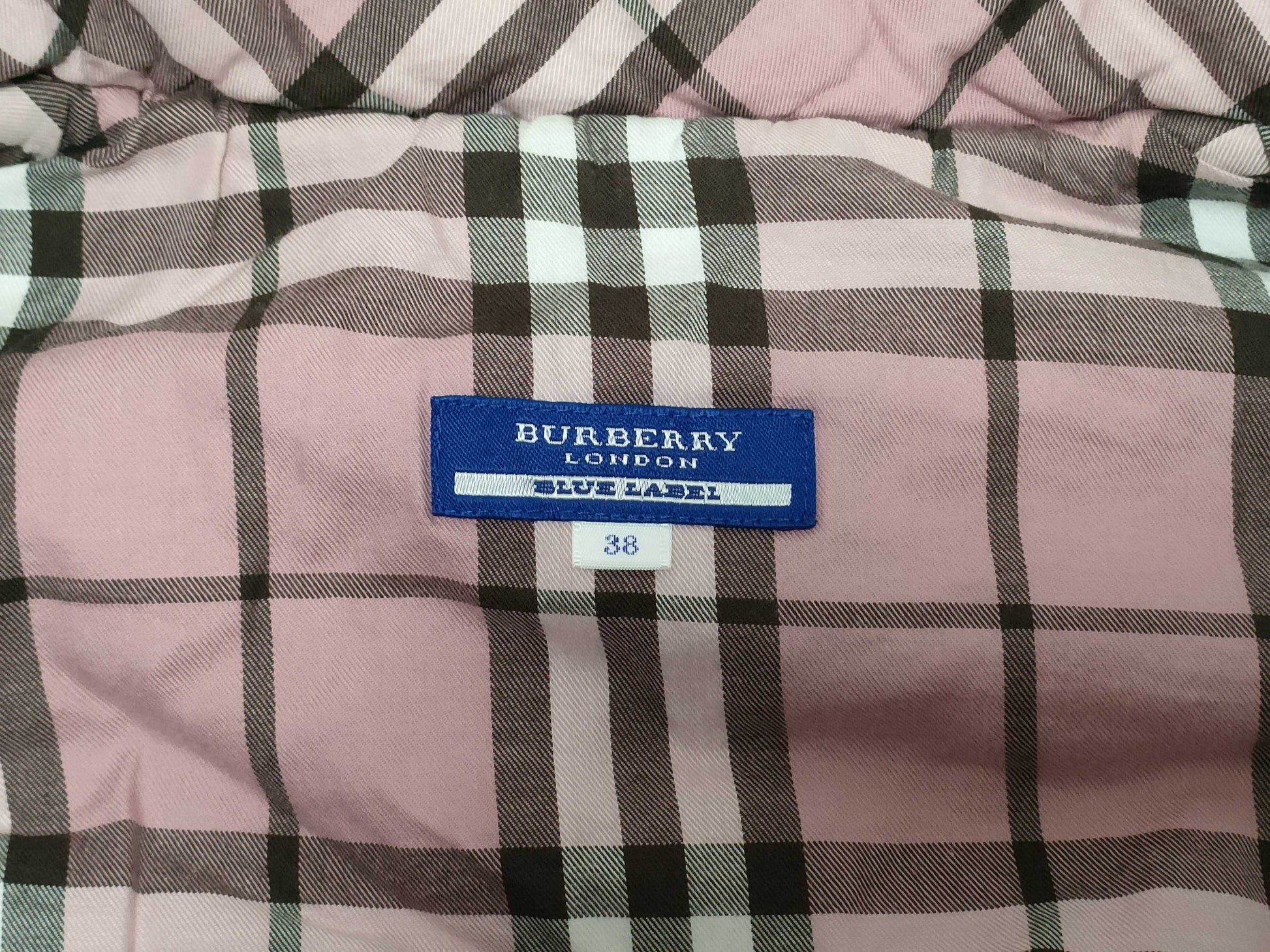 BURBERRY Blue Label Nova Check Down Vest, Pink
