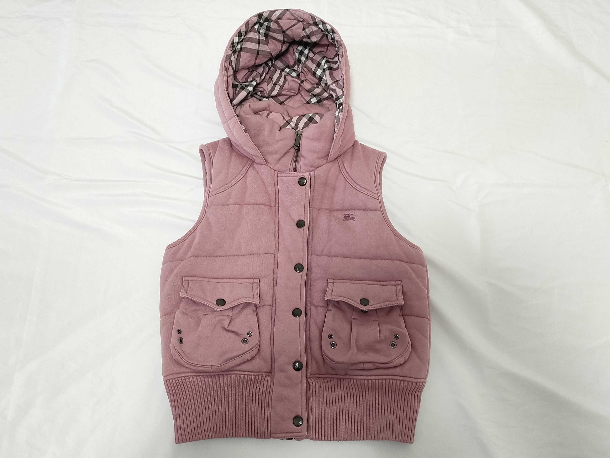 BURBERRY Blue Label Nova Check Down Vest, Pink