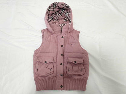 BURBERRY Blue Label Nova Check Down Vest, Pink