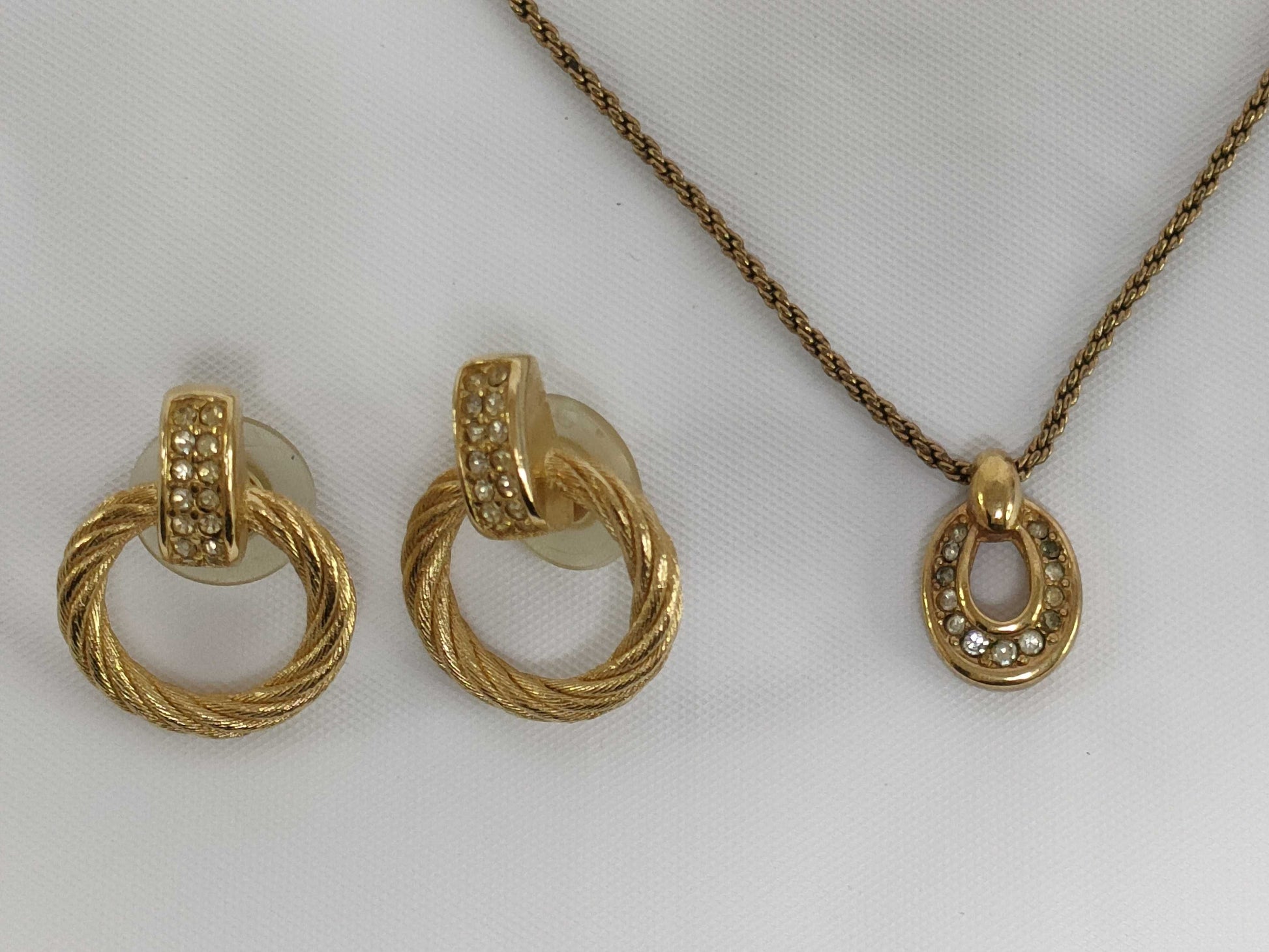 Dior Gold Earrings and Necklace 