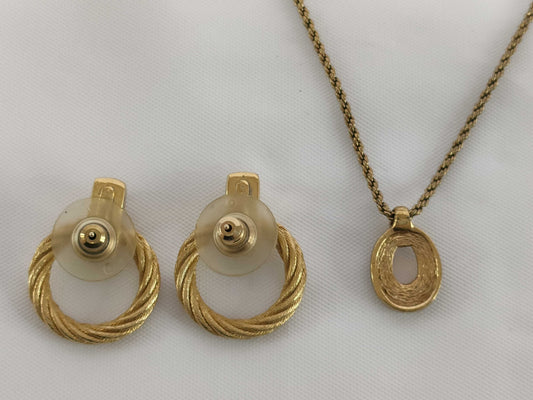 Dior Gold Earrings and Necklace 