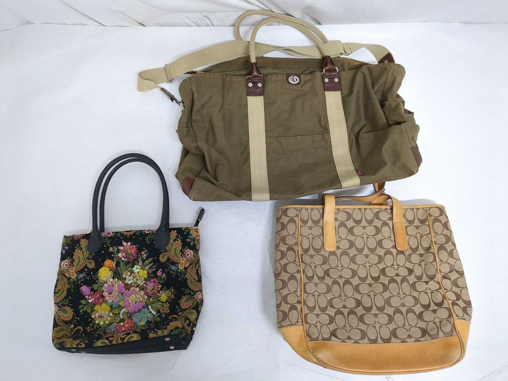 COACH Signature Think Bee Unused Sailing Boat 3-Piece Tote Bag