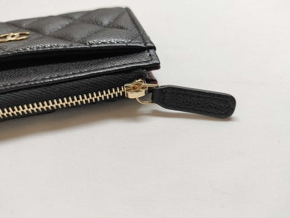 CHANEL Caviar Skin Coin Case/Fragment Coin Case