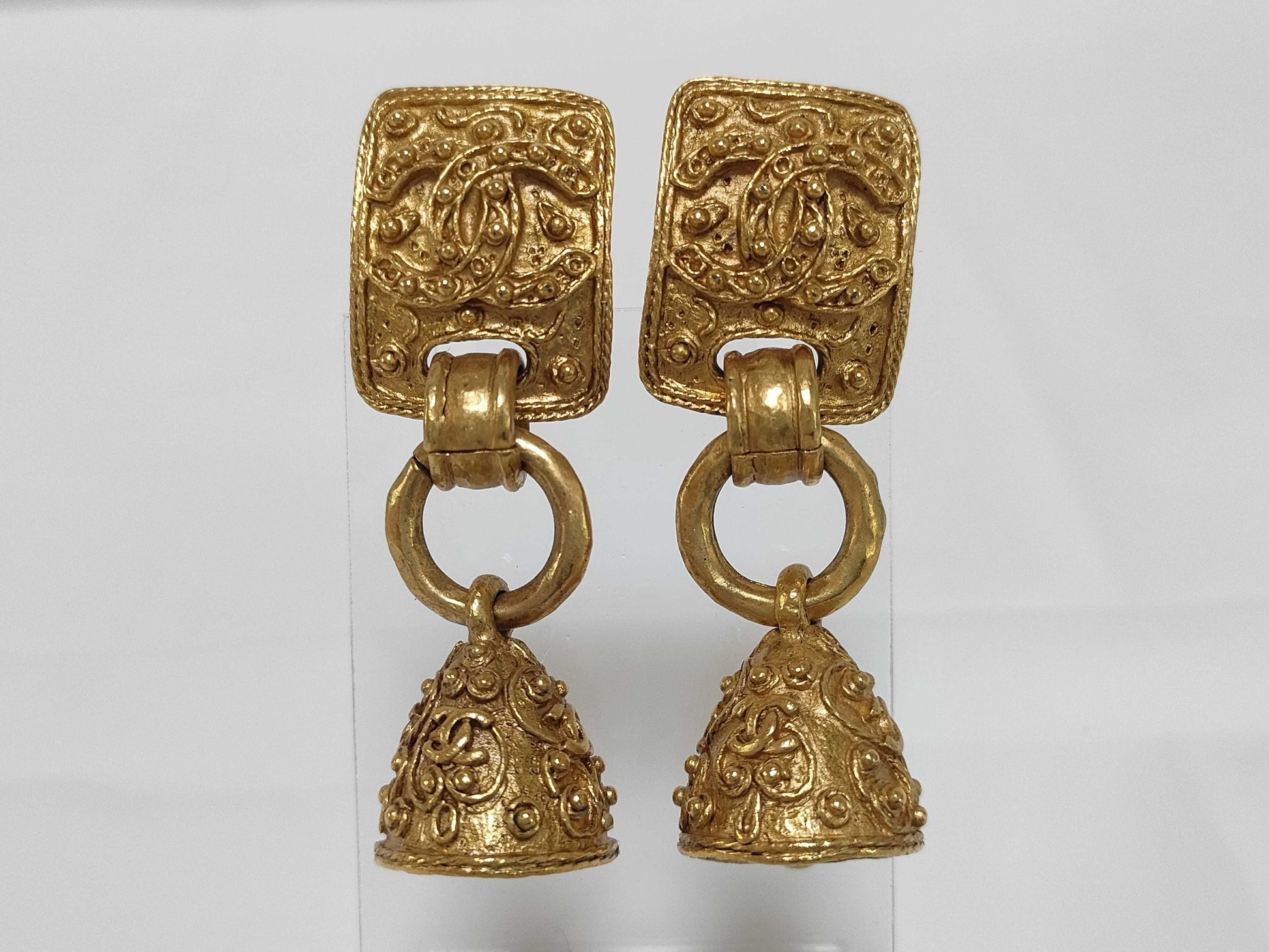 CHANEL 94A Bell Earrings with Coco Mark