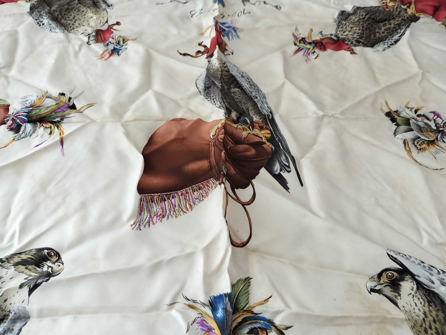 HERMES Carre Chasse a Vol Scarf with tag