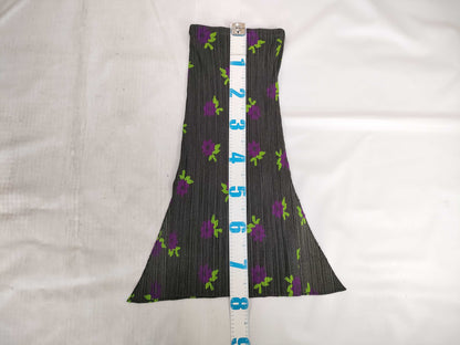 ISSEY MIYAKE Pleats Please Slit Skirt DGY/ PU Floral Print Skirt