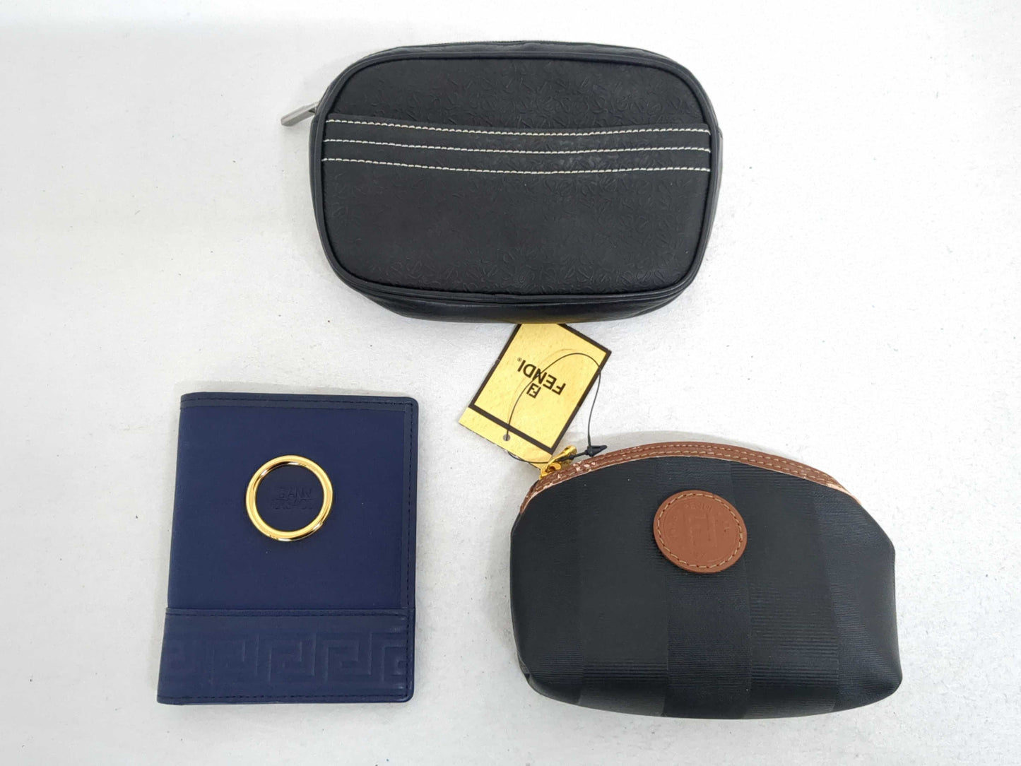 FENDI Pecan/Loewe Pouch/GIANNI VERSACE Wallet 3-Piece Pouch