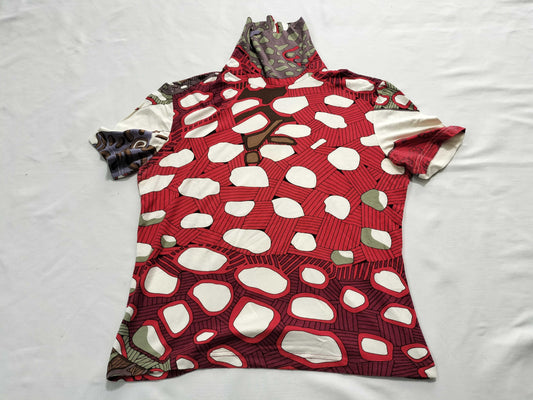 HERMES Margiela period / turtleneck short sleeve top / all-over print top