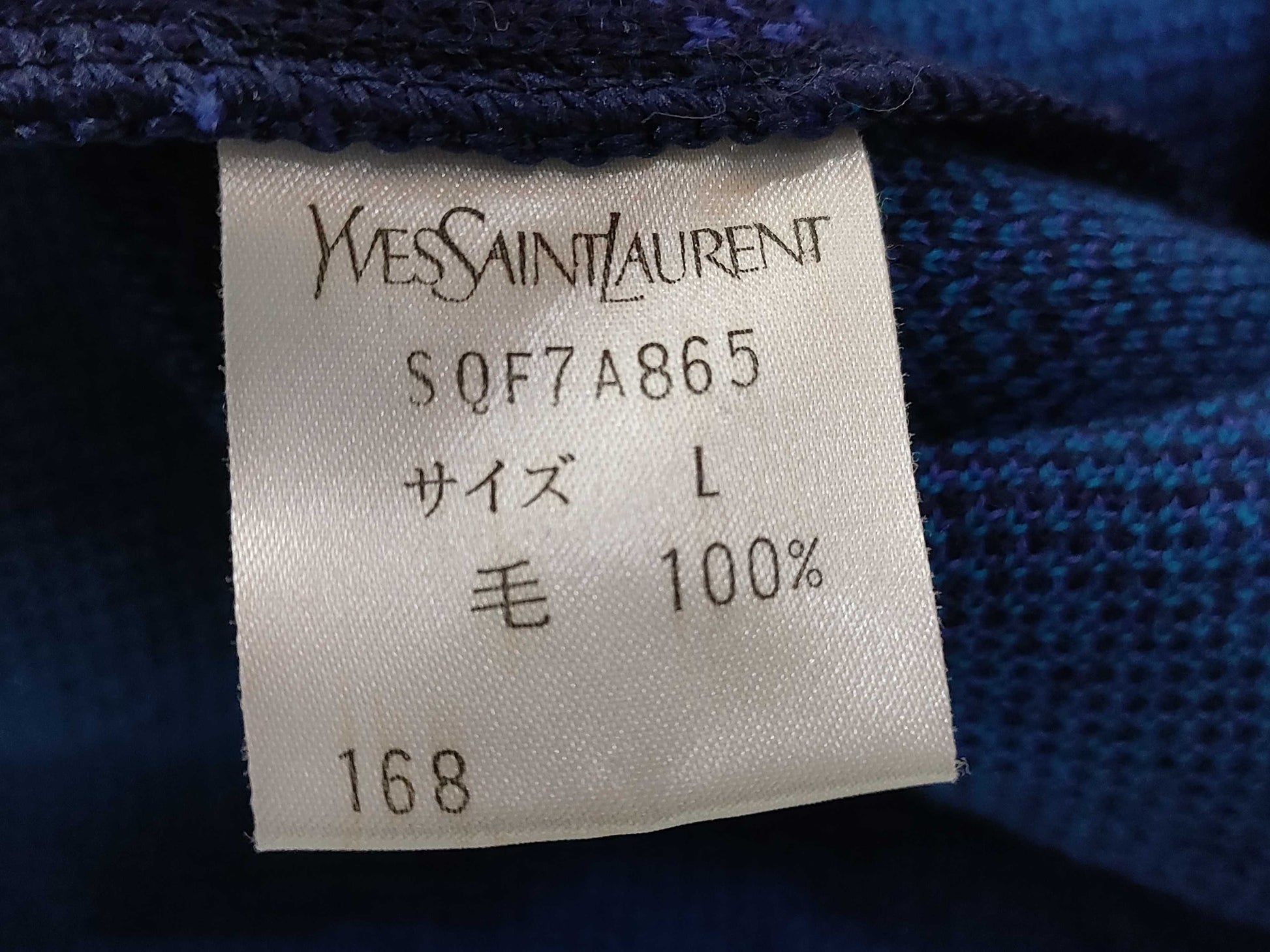 Yves Saint Laurent Polka Dot Knit Dress, Navy x Blue