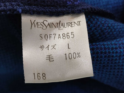 Yves Saint Laurent Polka Dot Knit Dress, Navy x Blue