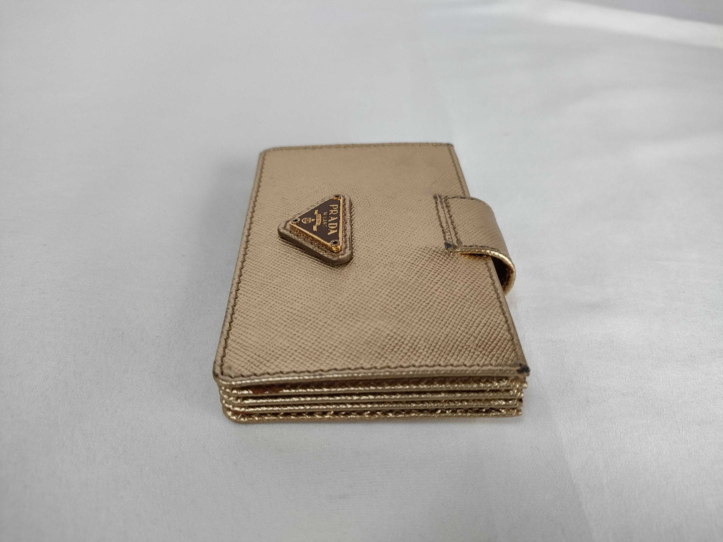 PRADA Saffiano Leather Card Case with Triangle Logo, Card Case, Pass Case, Business Card Case