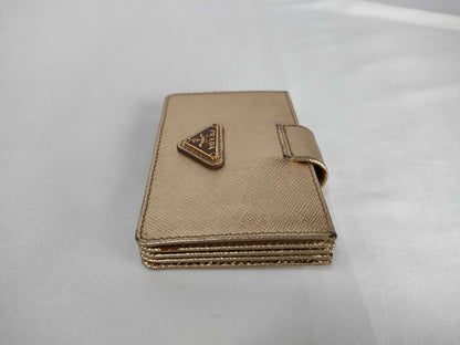 PRADA Saffiano Leather Card Case with Triangle Logo, Card Case, Pass Case, Business Card Case