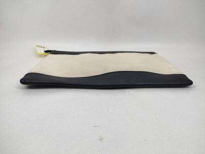 BALENCIAGA Canvas x Leather Clutch Bag Beige x Black Clutch Bag