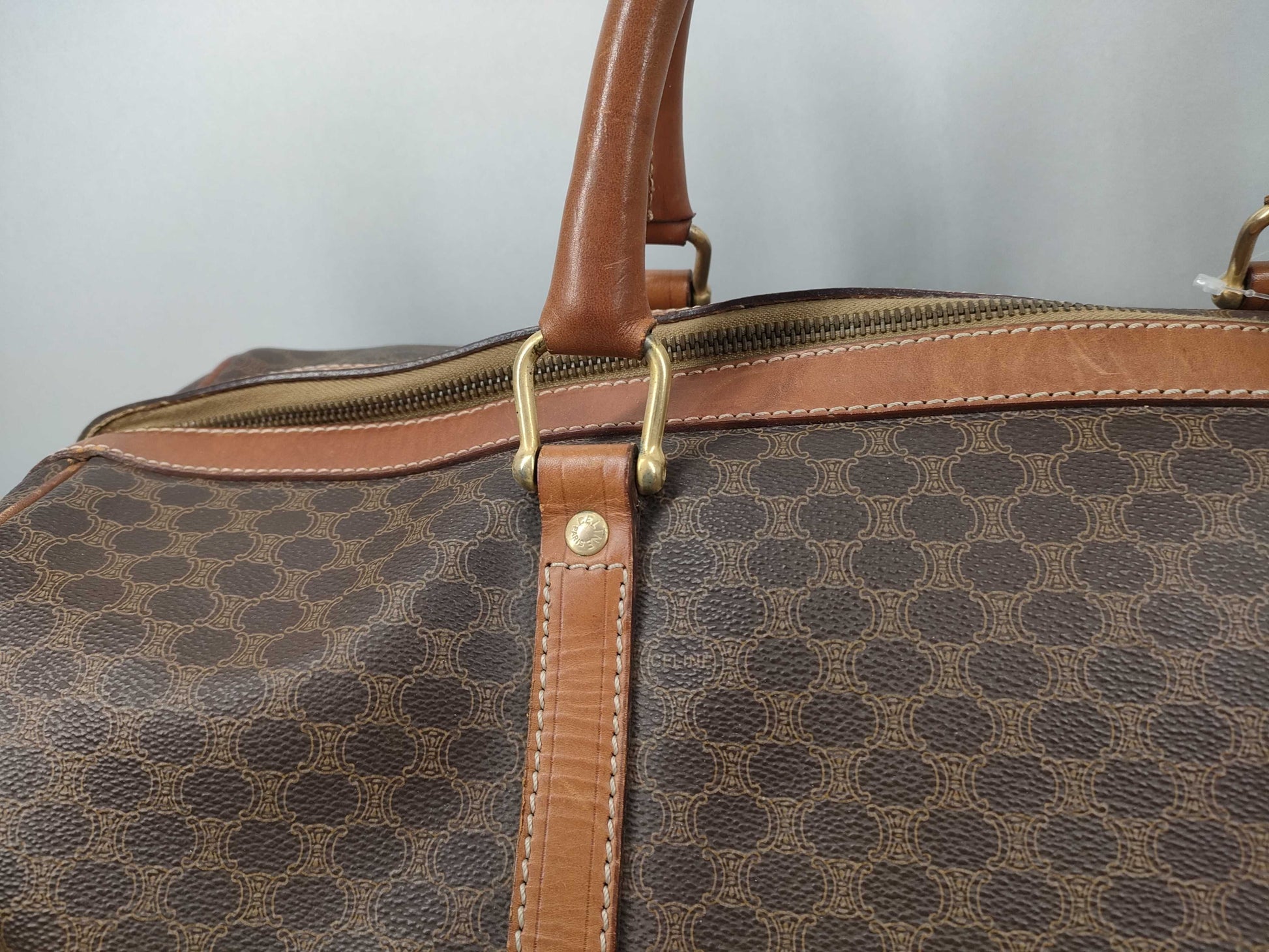 CELINE Boston Bag Macadam Pattern Boston Bag