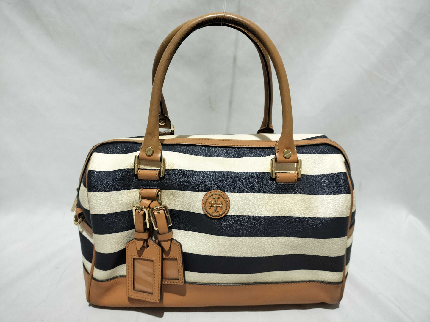Tory Burch handbag, striped pattern handbag