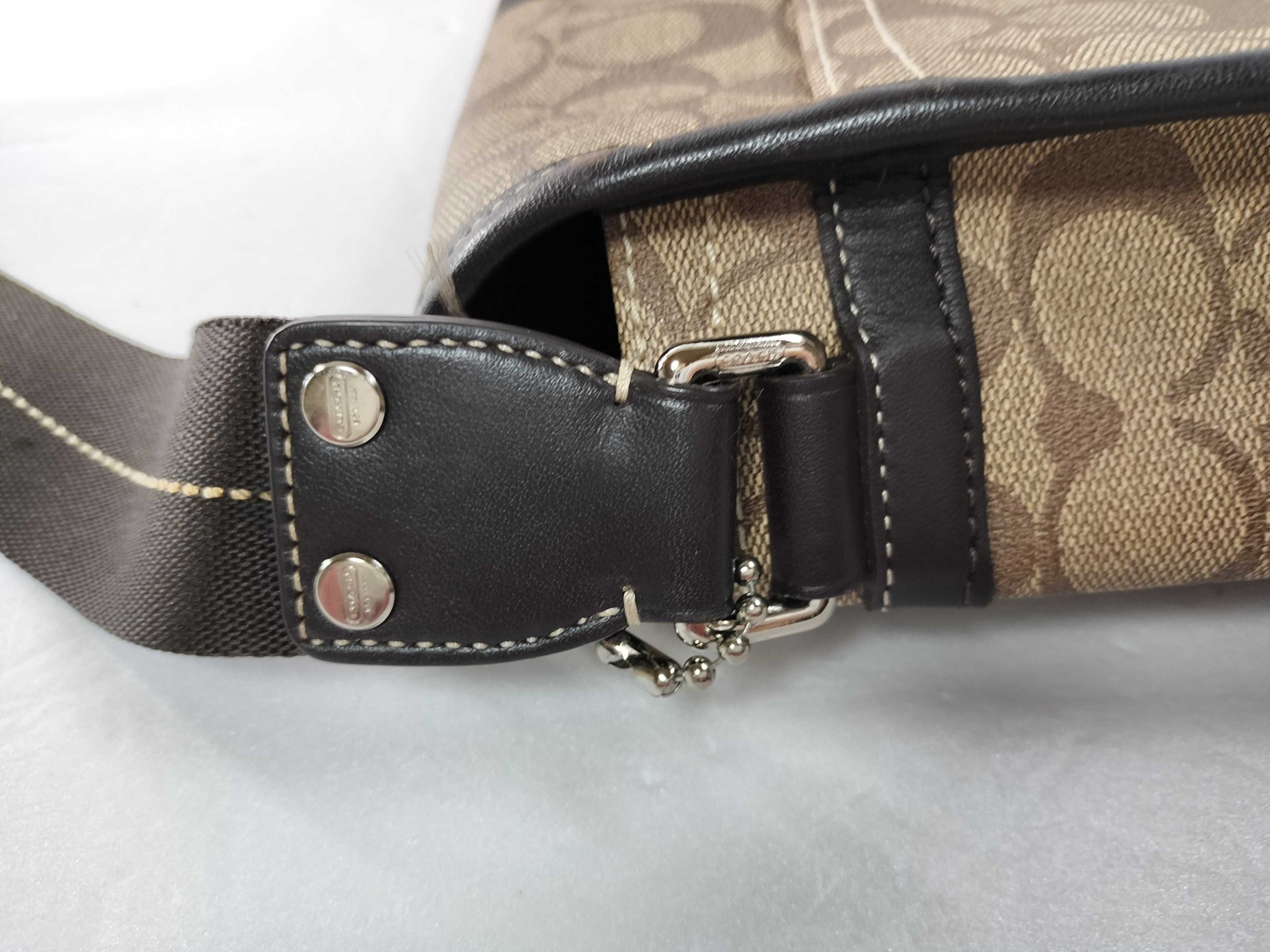 COACH Signature Messenger Bag PVC Shoulder Bag