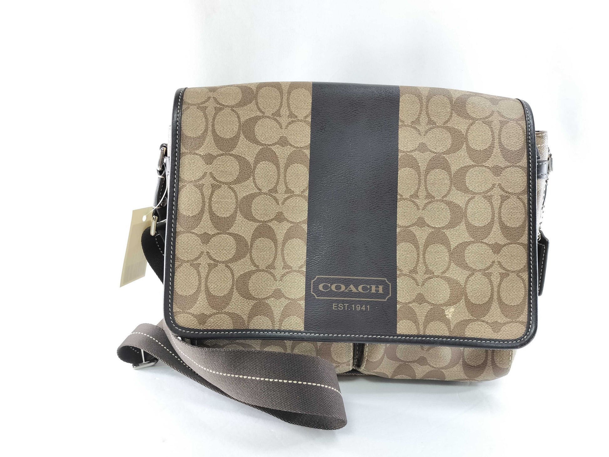 COACH Signature Messenger Bag PVC Shoulder Bag