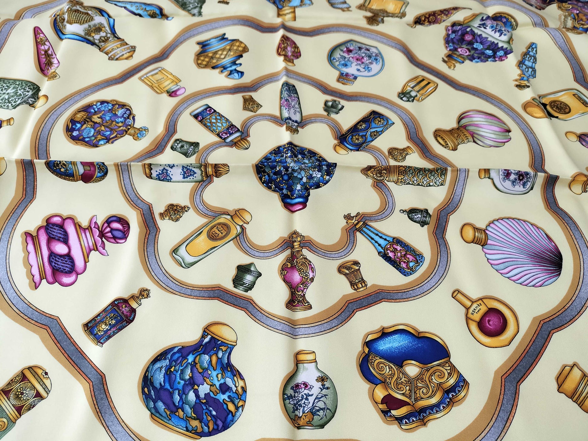 HERMES Carre Perfume Bottle Scarf