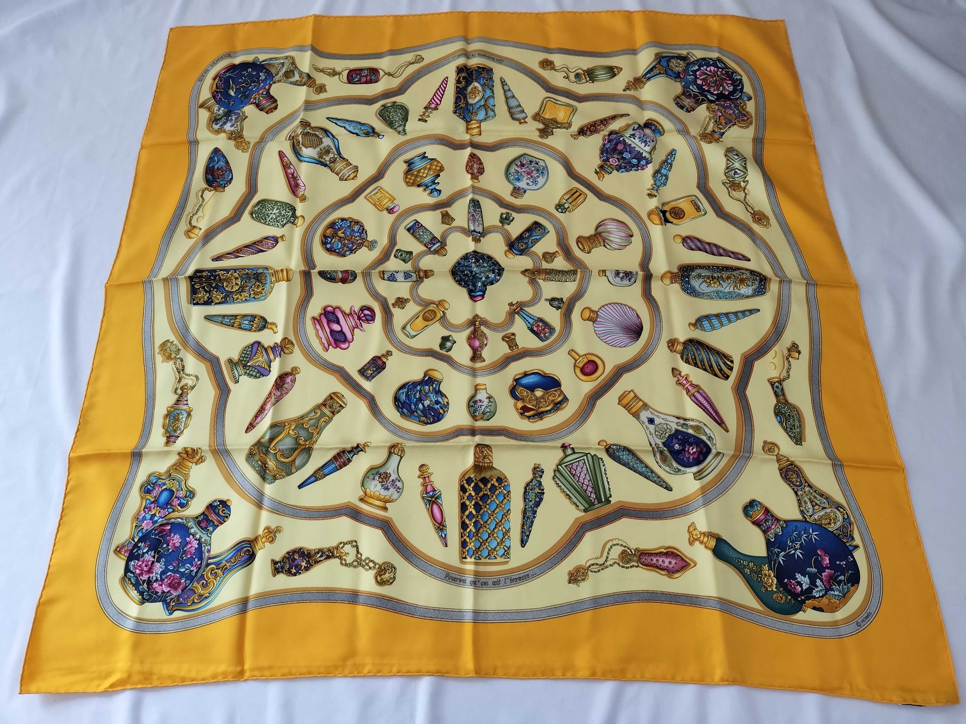HERMES Carre Perfume Bottle Scarf