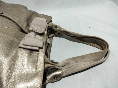 Salvatore Ferragamo Vara Ribbon Tote AU-21 B665 Champagne Gold Handbag