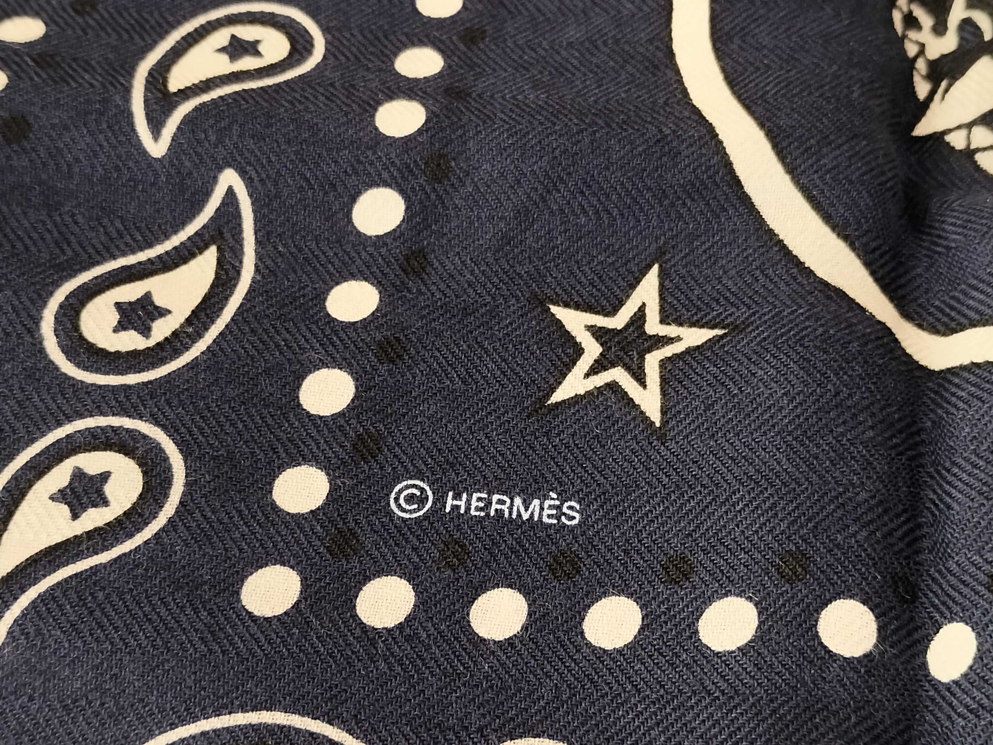 HERMES Carre Lecle Bandana Carre Jean 140 Scarf Scarf