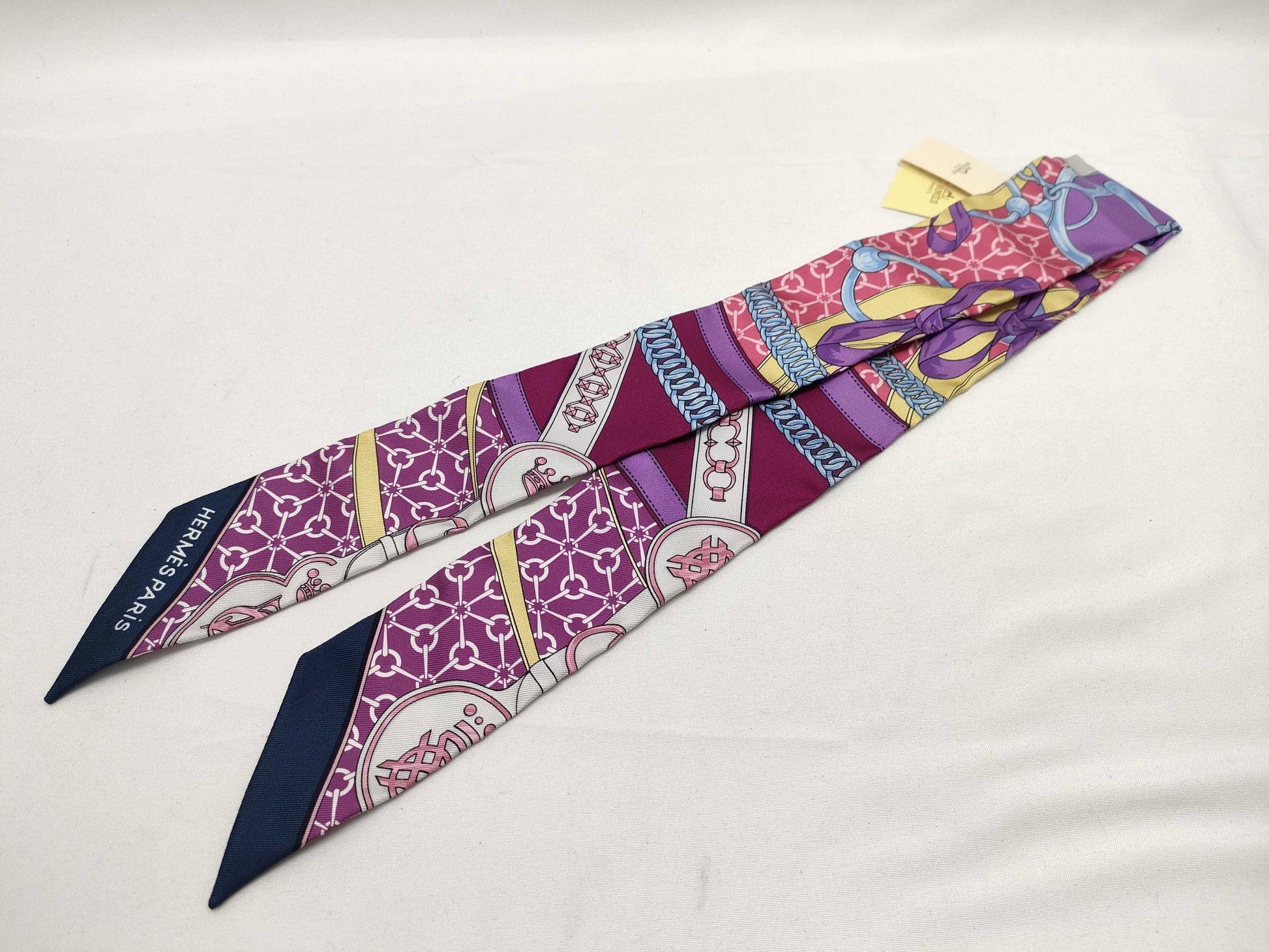 HERMES Twilly Pink Scarf with Tag