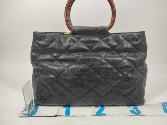 CHANEL Caviar Skin Tortoiseshell/Matelasse Handbag