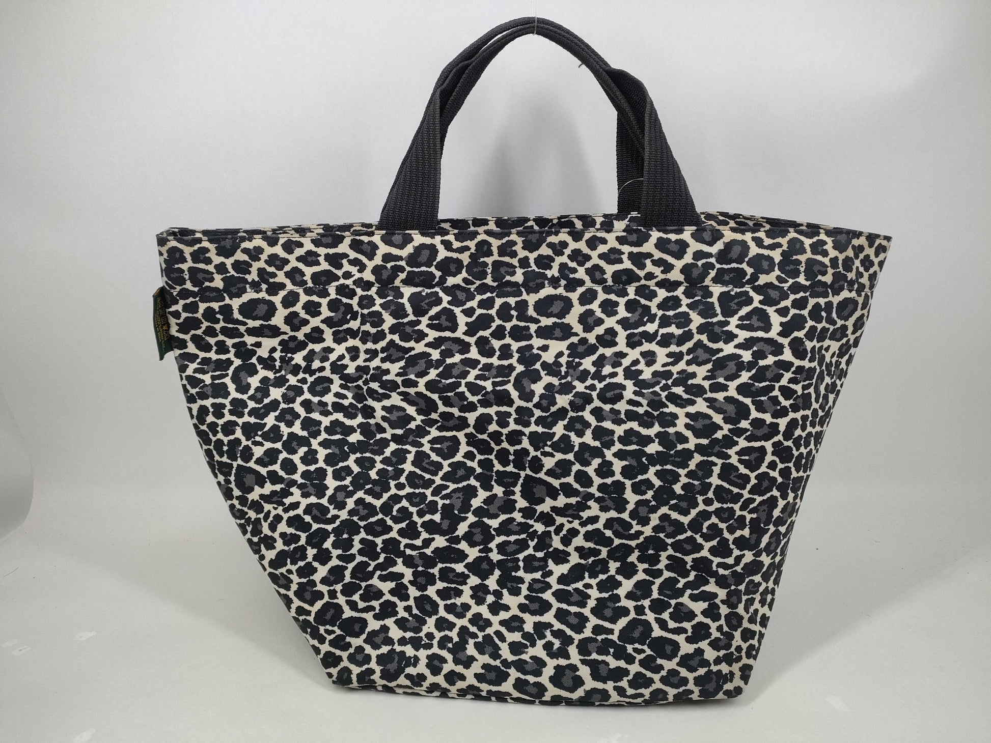 Herve Chapelier Nylon Boat-Shaped Leopard Print Tote Bag