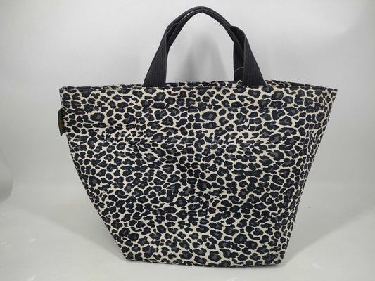 Herve Chapelier Nylon Boat-Shaped Leopard Print Tote Bag