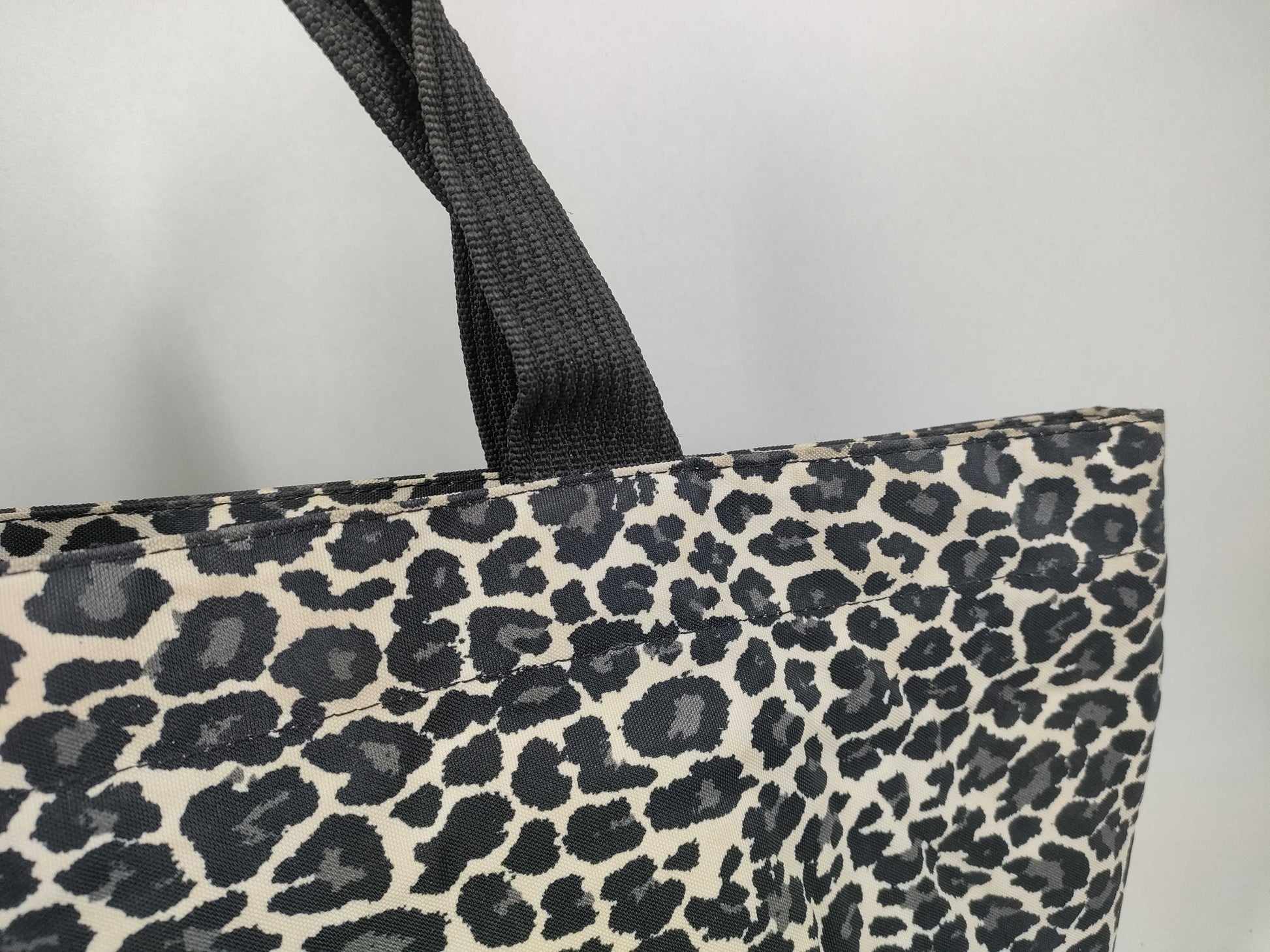 Herve Chapelier Nylon Boat-Shaped Leopard Print Tote Bag