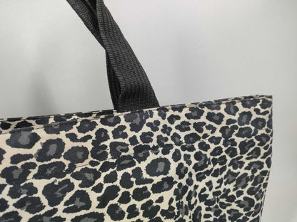 Herve Chapelier Nylon Boat-Shaped Leopard Print Tote Bag