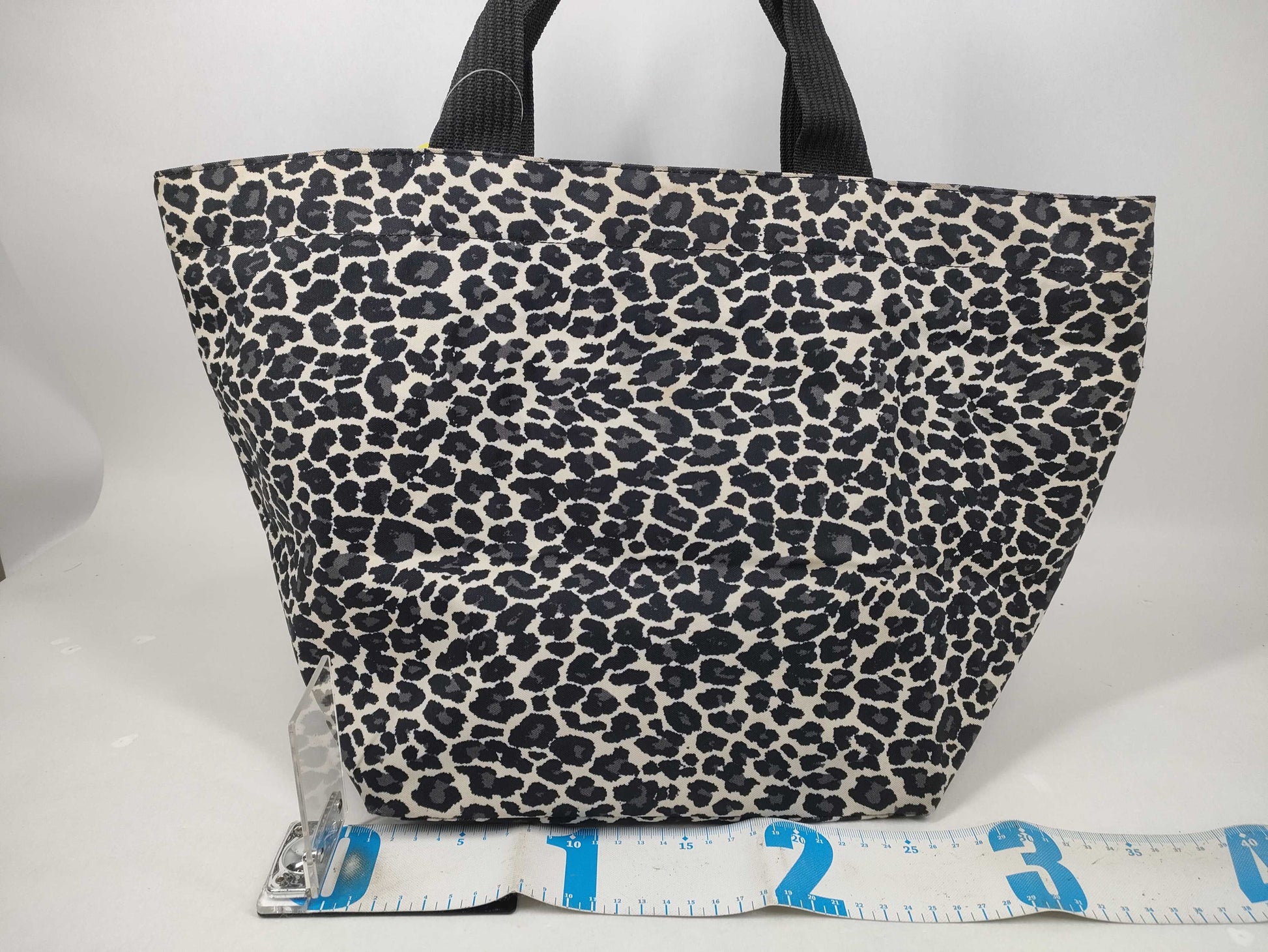 Herve Chapelier Nylon Boat-Shaped Leopard Print Tote Bag