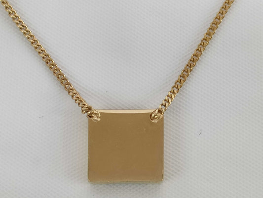 Dior logo plate gold color necklace