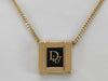 Dior logo plate gold color necklace