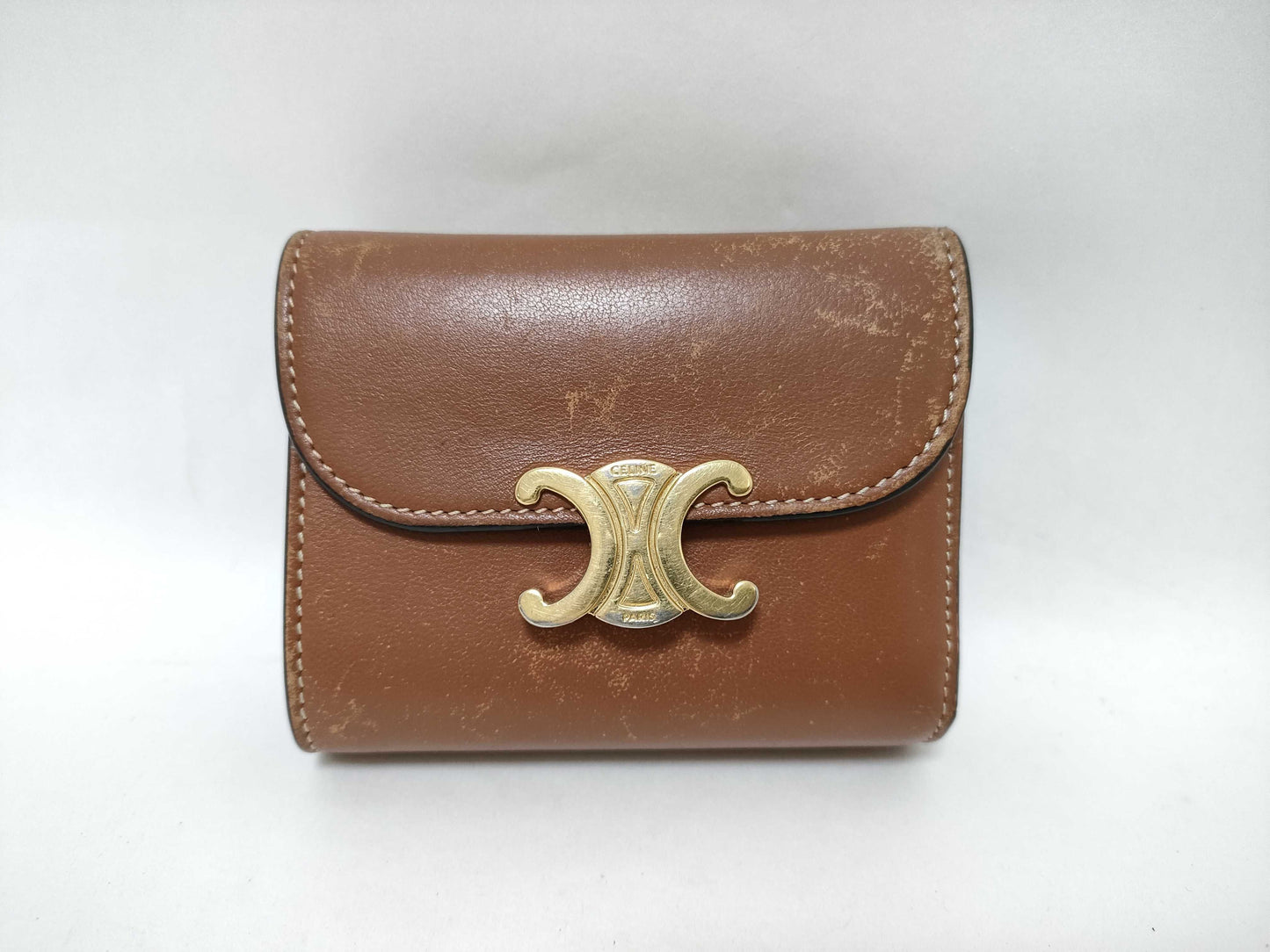 CELINE Trim Off Leather Wallet
