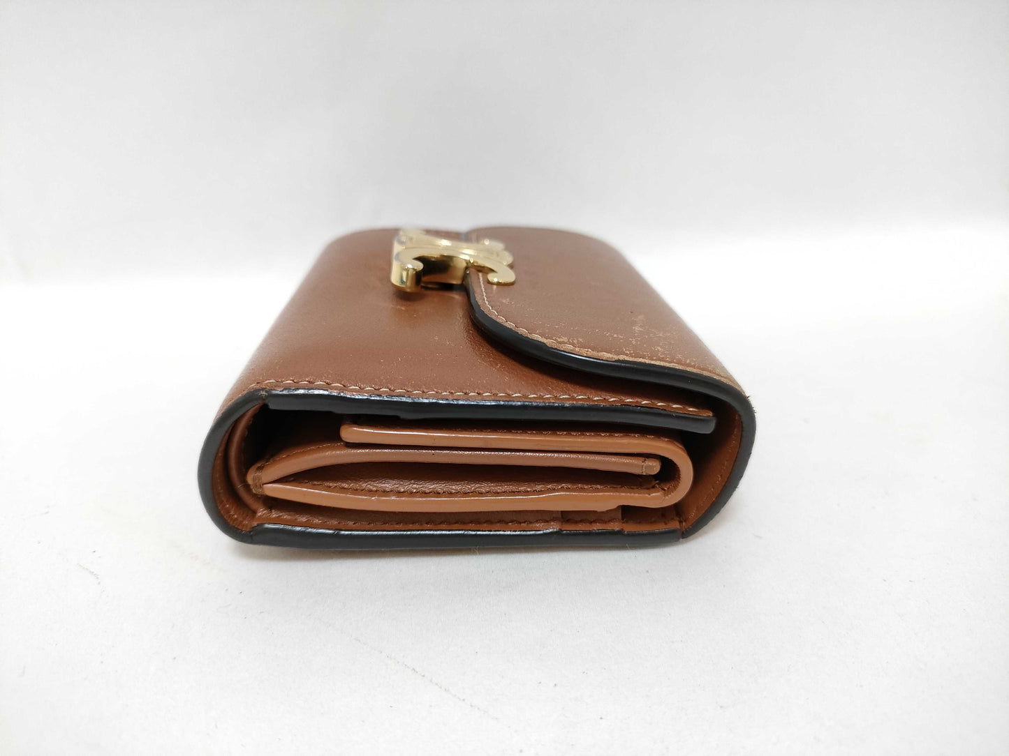 CELINE Trim Off Leather Wallet