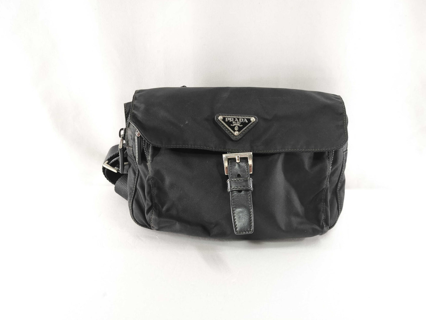 PRADA nylon body bag with triangle logo shoulder bag
