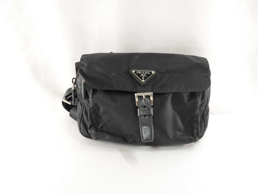 PRADA nylon body bag with triangle logo shoulder bag