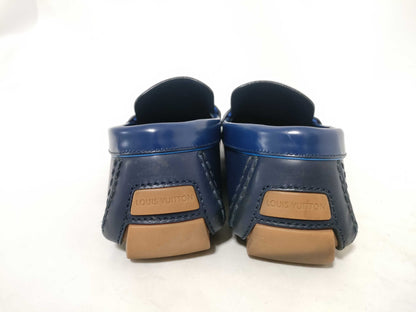 LOUIS VUITTON LV logo loafers, heavy heel wear, business shoes